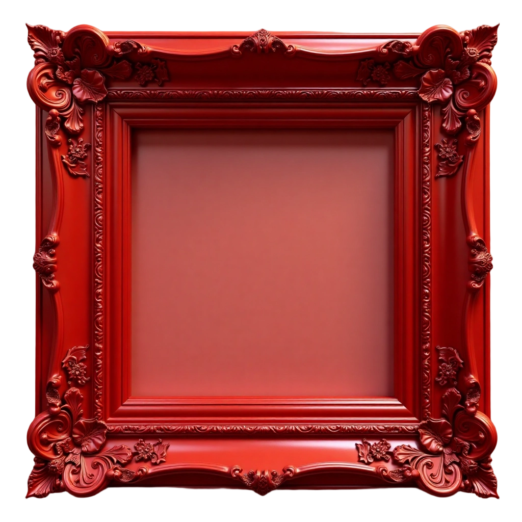 Red Ornate Picture Frame